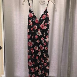 Black/Red Rose/Floral Dress
